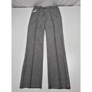 Rossetti Dress Pants Mens 32x36 Gray Flat Front Straight Check Business NWT